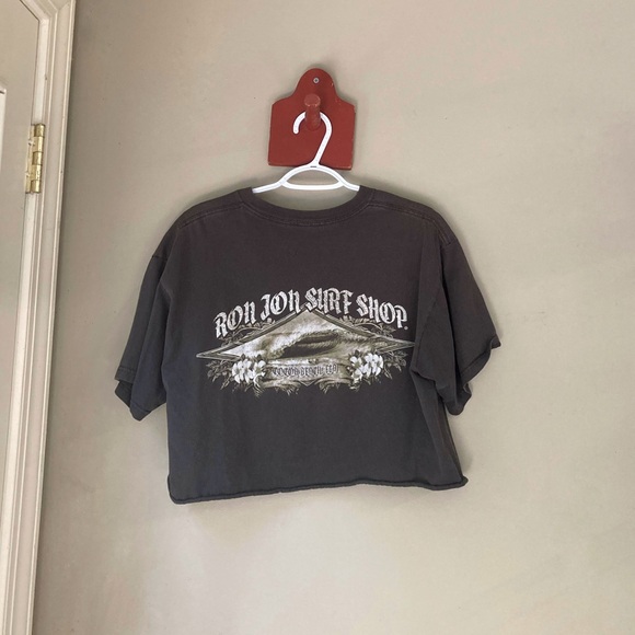 Ron Jon Surf Shop Grey Crop Graphic Tee S - Picture 4 of 5